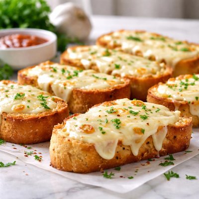 Garlic bread with mozzarella cheese