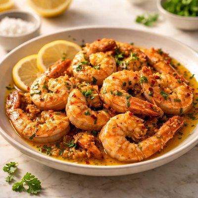 Garlic butter prawns