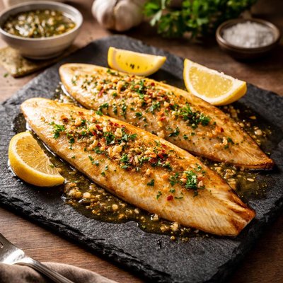 Garlic butter sole fish