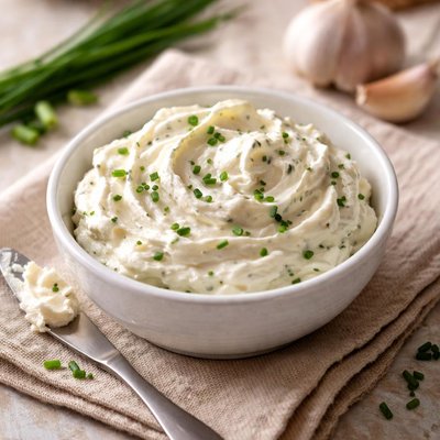 Garlic chive cream cheese