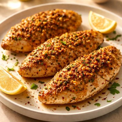 Garlic crusted chicken breast