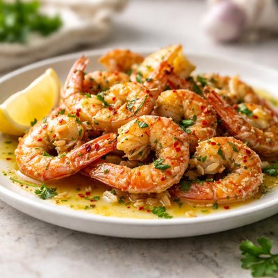 Garlic king prawns