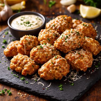 Garlic parmesan boneless wings with ranch