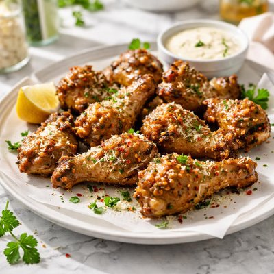 Garlic parmesan chicken drummettes