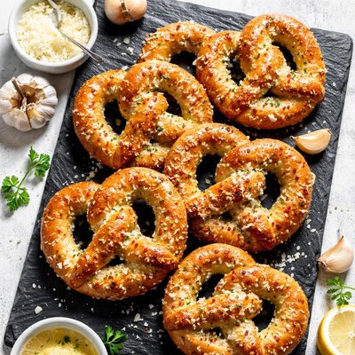 Garlic parmesan pretzels