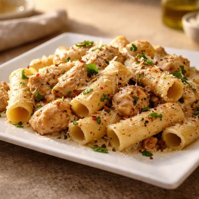Garlic parmesean chicken rigatoni