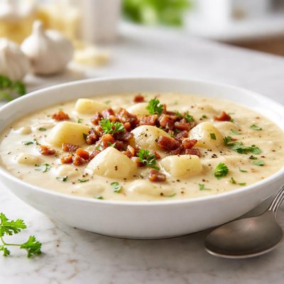 Garlic potato soup