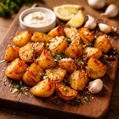 Garlic potatoes chunks