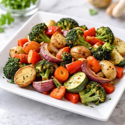 Garlic roasted veggies
