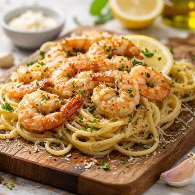 Garlic sheimp scampi
