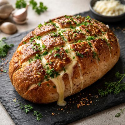 Garlic sourdough bread with cheese