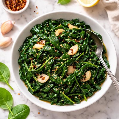 Garlic spinach