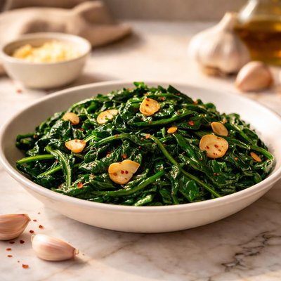 Garlicky spinach