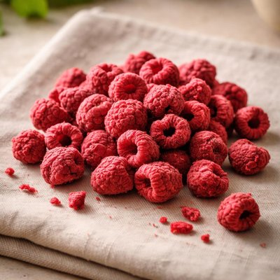 Gefriergetrocknete himbeeren