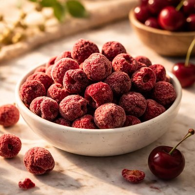 Gefriergetrocknete kirschen