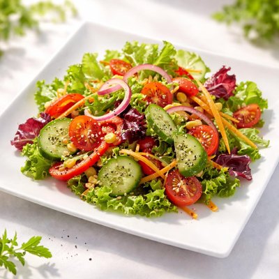 Gemischter salat mit dressing
