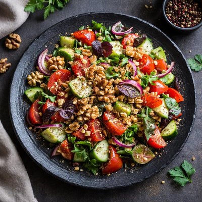 Georgian salad with walnuts