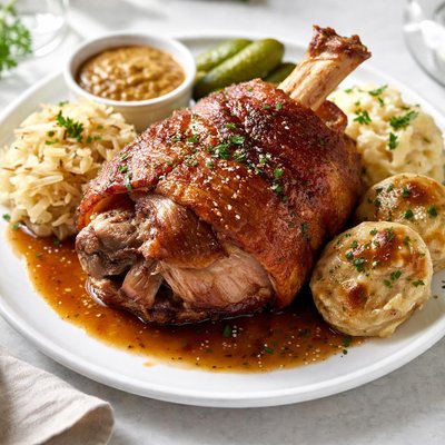German roasted pork knuckle