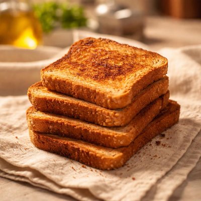 Geroosterde bruine sneetjes brood