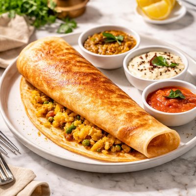Ghee masala dosa