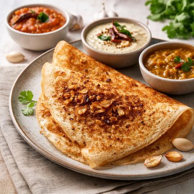 Ghee roast garlic dosa