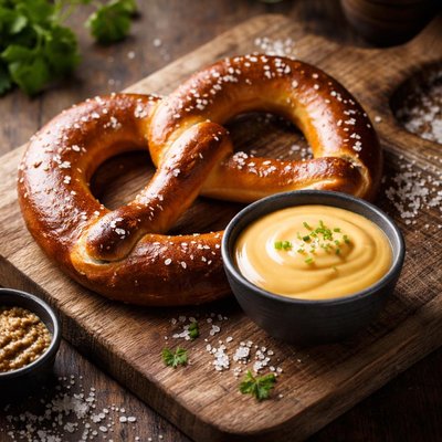 Giant pretzel with cheese