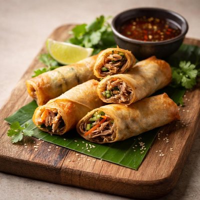 Giggling squid duck spring roll