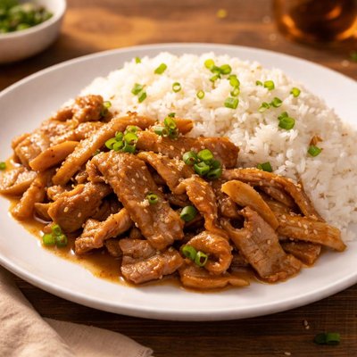 Ginger pork with rice