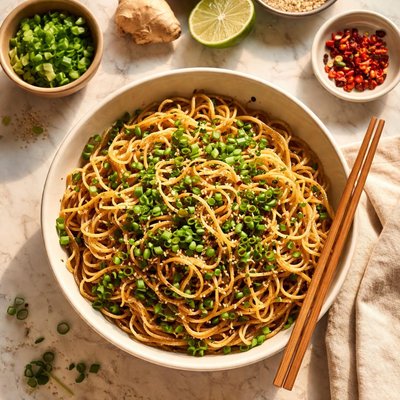 Ginger scallion noodles