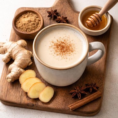 Ginger tea with milk