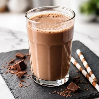 Glass of chocolate milk