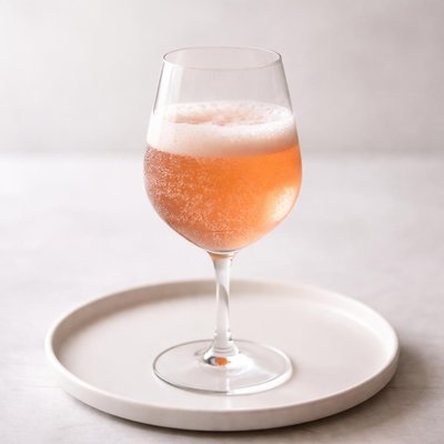 Glass of pet nat wine