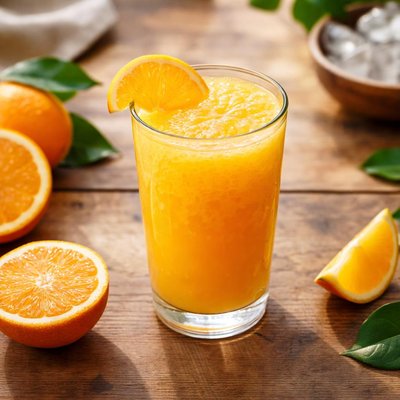 Glass of pulpy orange juice