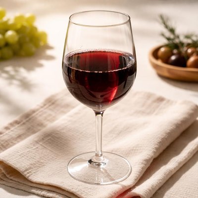 Glass of red wine organic