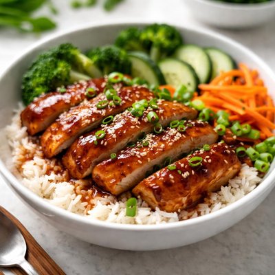 Glaze chicken teriyaki bowl