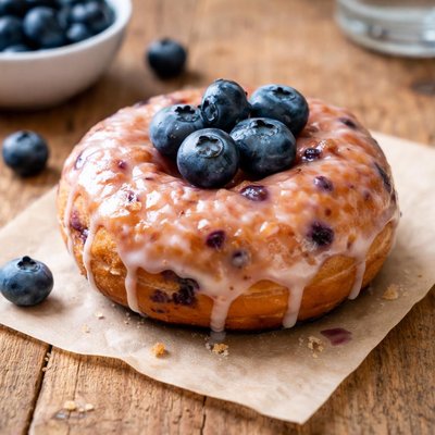 Glazed blueberry donut
