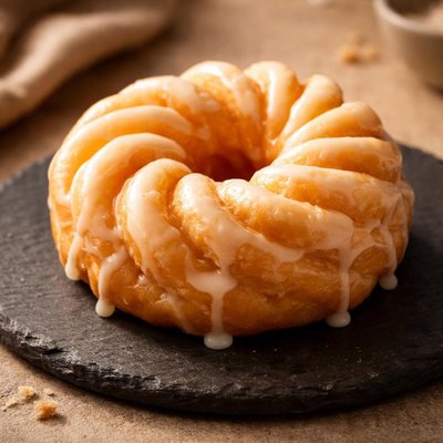 Glazed cruller donut