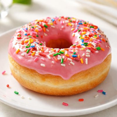 Glazed donut with sprinkles