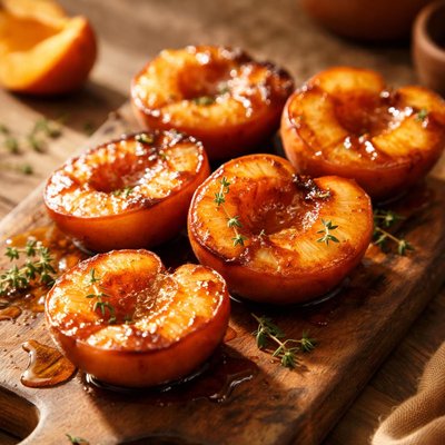 Glazed peaches