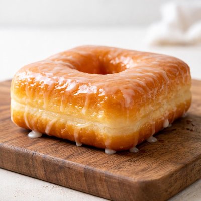 Glazed square donut