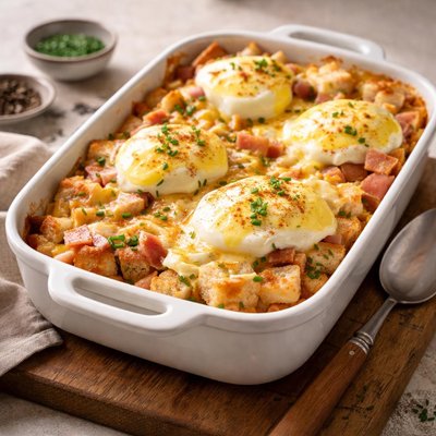 Gluten-free eggs benedict casserole