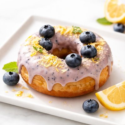 Gluten free lemon blueberry donut