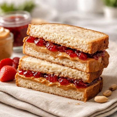 Gluten free peanut butter and jelly sandwich
