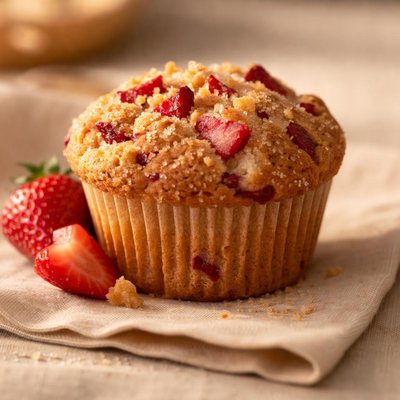Gluten free strawberry ginger muffin