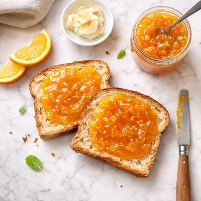 Gluten free toast with marmalade