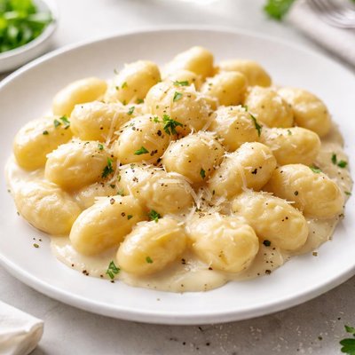 Gnocchi with cheese sauce