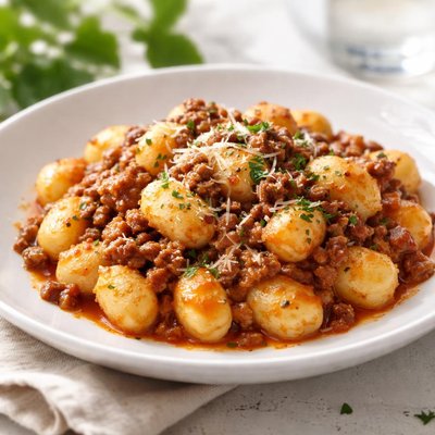 Gnocchi with meat sauce