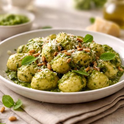 Gnocchi with pesto and parmesan