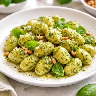 Gnocchi with pesto sauce