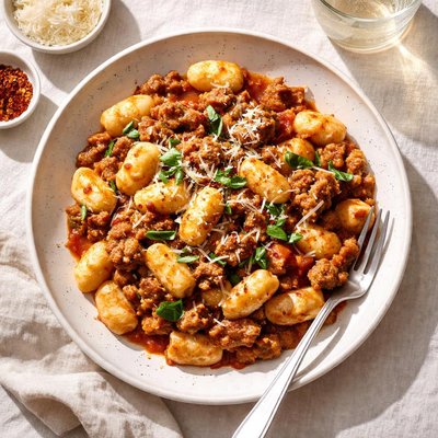 Gnocchi with sausage